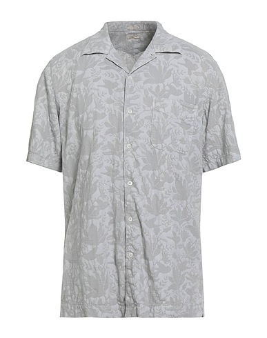 MASSIMO ALBA Patterned shirt Light grey 100% Cotton