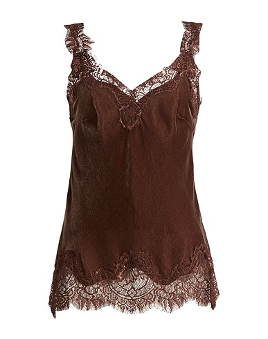 GOLD HAWK Top Chocolate brown 80% Rayon, 20% Silk, Viscose, Cotton, Nylon