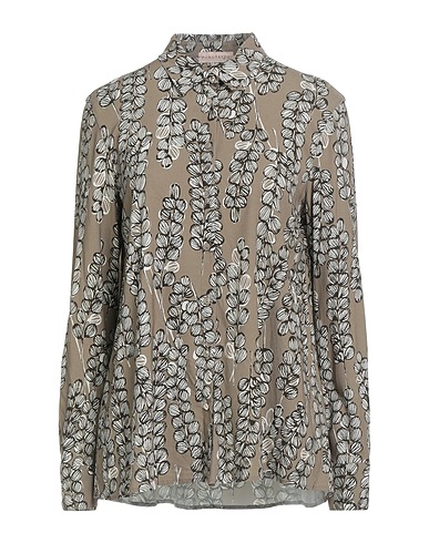 PUROTATTO Floral shirts & blouses Grey 97% Viscose, 3% Elastane