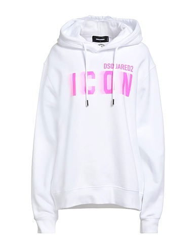 DSQUARED2 Hooded track jacket  White 100% Cotton