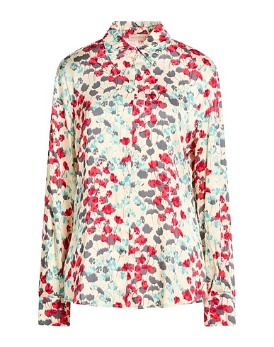 PUROTATTO Floral shirts & blouses Ivory 97% Viscose, 3% Elastane