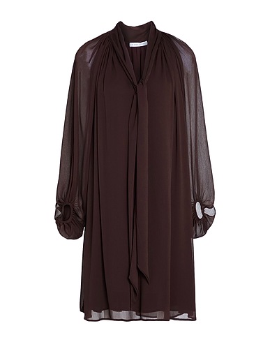 CARACTÈRE Short dress Chocolate brown 100% Polyester