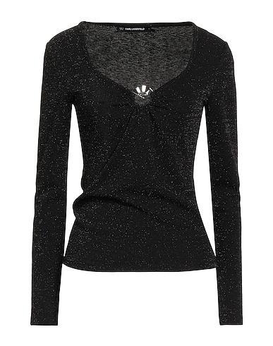 KARL LAGERFELD T-shirt Black 85% Polyester, 10% Metal, 5% Elastane