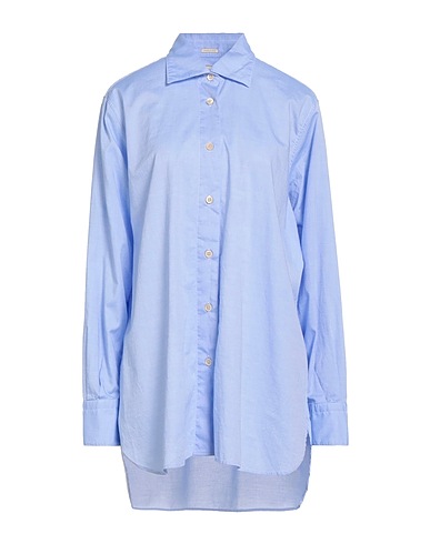 MASSIMO ALBA Solid color shirts & blouses Azure 100% Cotton