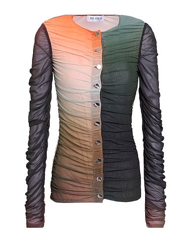THE ATTICO Patterned shirts & blouses Dark green 94% Polyamide, 6% Elastane