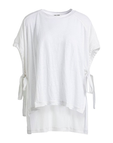 MAX & MOI Basic T-Shirt Weiß 100% Leinen