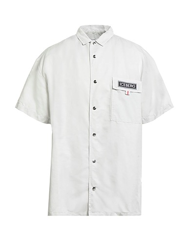 ICEBERG Λινό πουκάμισο Ανοιχτό γκρι 56% Λινό, 44% Βαμβάκι