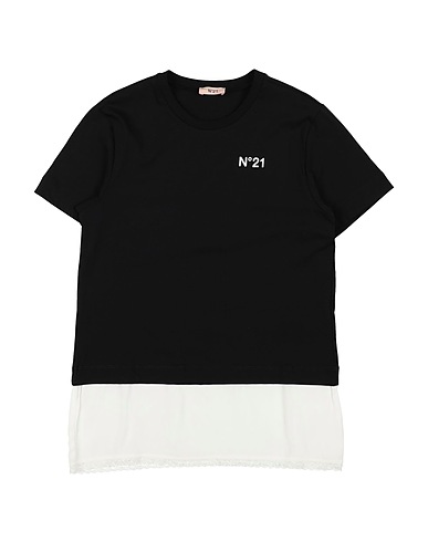 N°21 Ｔシャツ ブラック コットン 100% / レーヨン