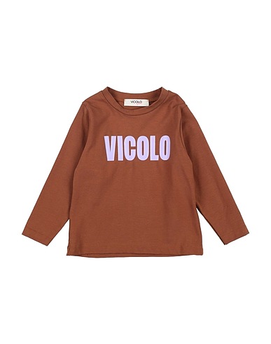 VICOLO T-shirt GIRL Brown 93% Cotton, 7% Elastane