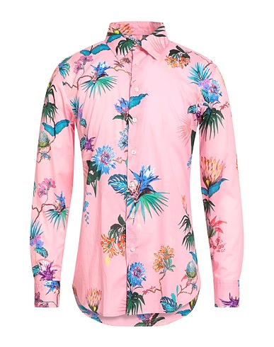 ETRO Patterned shirt Pink 97% Cotton, 3% Elastane
