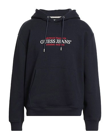GUESS Hooded track jacket  JEANS Midnight blue 85% Cotton, 15% Polyester