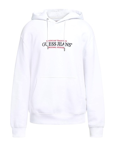GUESS Hooded track jacket  JEANS White 85% Cotton, 15% Polyester