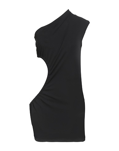 ERIKA CAVALLINI One-shoulder top Black 75% Acetate, 20% Polyamide, 5% Elastane