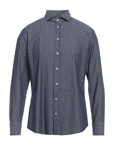 BASTONCINO Patterned shirt Navy blue 100% Cotton