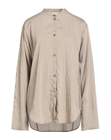 STUDIO NICHOLSON Striped shirt Taupe 81% Modal, 17% Polyamide, 2% Cupro