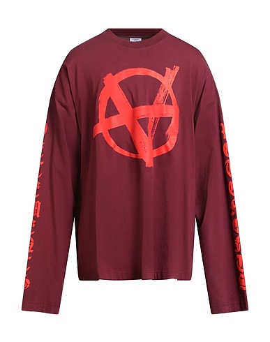 VETEMENTS T-shirt Burgundy 100% Cotton, Elastane