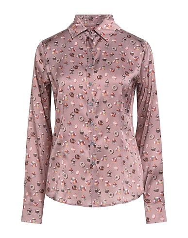 ROBERT FRIEDMAN Patterned shirts & blouses Mauve 93% Silk, 7% Elastane