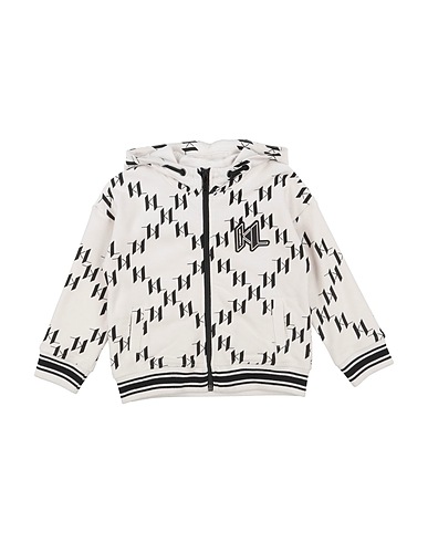 KARL LAGERFELD Hooded track jacket  Off white 100% Cotton