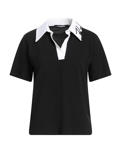 KARL LAGERFELD Polo shirt Black 100% Organic cotton, Cotton