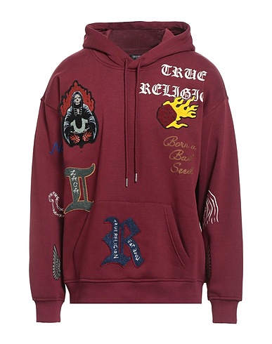 TRUE RELIGION Hooded track jacket  Burgundy 80% Cotton, 20% Polyester
