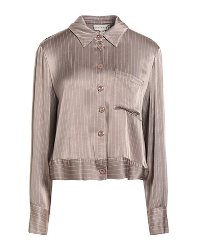 HAVEONE Striped shirt Taupe 98% Rayon, 2% Polyester
