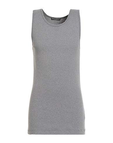 DOLCE&GABBANA Tank top Grey 95% Cotton, 5% Elastane