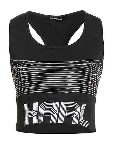 KARL LAGERFELD Top Black 92% Recycled polyamide, 8% Elastane