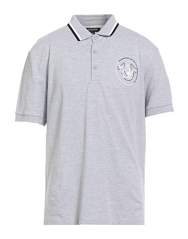 TRUE RELIGION Polo shirt Light grey 100% Cotton
