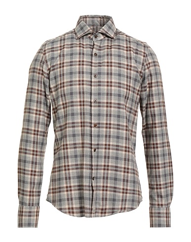 SONRISA Checked shirt Grey 80% Cotton, 20% Wool