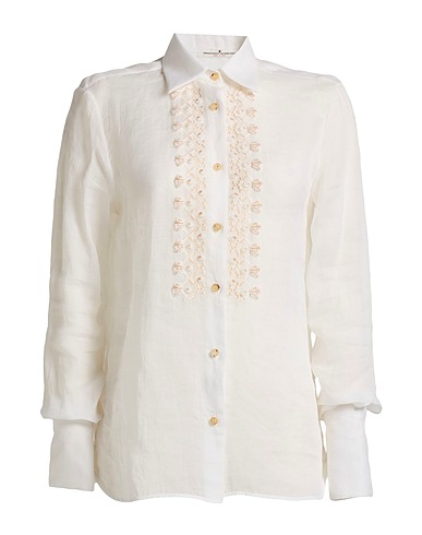 ERMANNO SCERVINO Solid color shirts & blouses White 100% Ramie, Viscose, Polyester