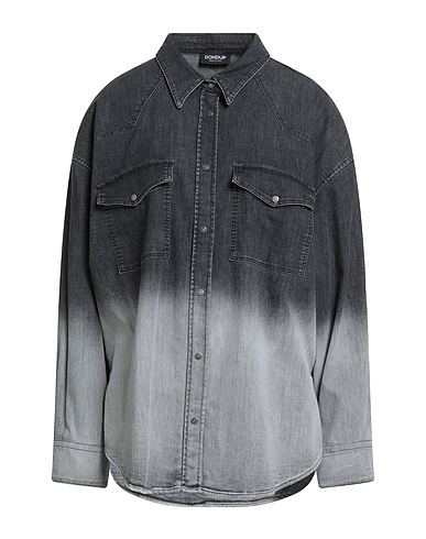 DONDUP Chemise en jean Gris anthracite 72% Coton, 14% Viscose, 12% Polyester, 2% Élasthanne