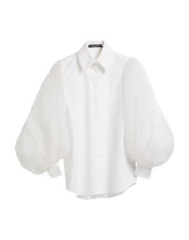 KARL LAGERFELD Solid colour shirts & blouses White 80% Pima Cotton, 20% Silk