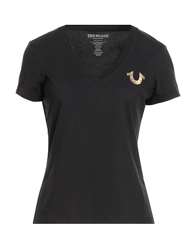 TRUE RELIGION T-shirt Black 57% Cotton, 38% Polyester, 5% Elastane