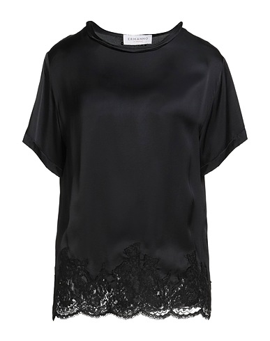 ERMANNO FIRENZE Top Black 100% Viscose, Polyester, Polyamide, Mohair wool, Alpaca wool