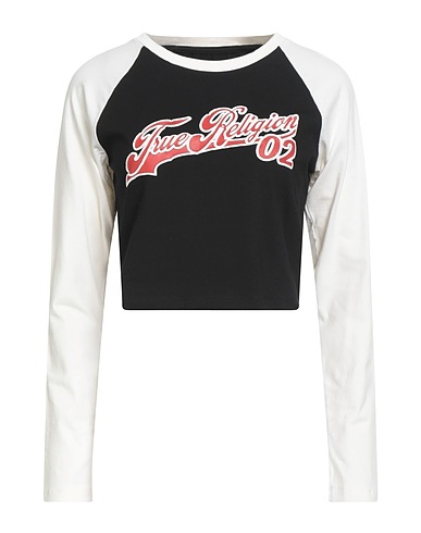 TRUE RELIGION Crop top Black 97% Cotton, 3% Elastane