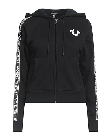 TRUE RELIGION Hooded track jacket  Black 60% Cotton, 40% Polyester
