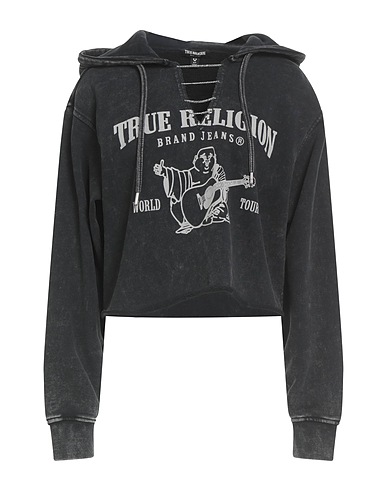 TRUE RELIGION Hooded track jacket  Charcoal 80% Cotton, 20% Polyester