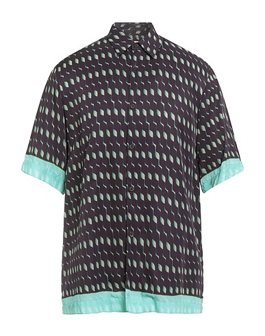DRIES VAN NOTEN Patterned shirt Dark purple 100% Viscose