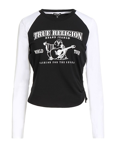 TRUE RELIGION 티셔츠 블랙 95% 코튼, 5% 엘라스테인