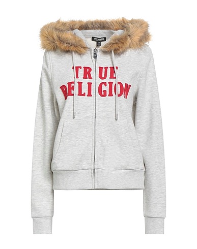 TRUE RELIGION Hooded sweatshirt Light grey 60% Cotton, 40% Polyester