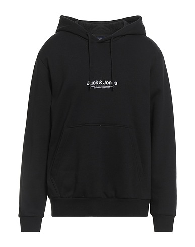 JACK & JONES Hooded sweatshirt Black 60% Cotton, 40% Polyester
