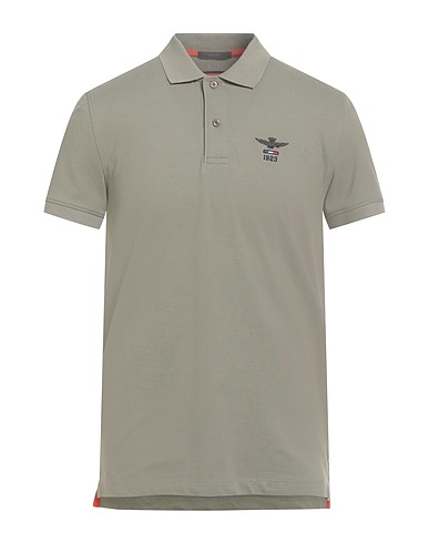 AERONAUTICA MILITARE Polo shirt Sage green 95% Cotton, 5% Elastane