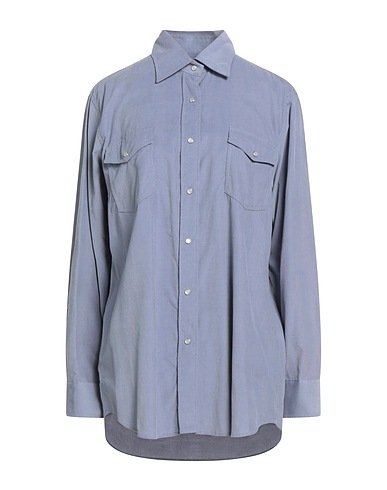 ACADEMIA Solid colour shirts & blouses Slate blue 100% Cotton