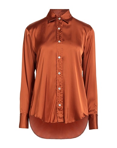 ACADEMIA Solid color shirts & blouses Brown 97% Viscose, 3% Elastane