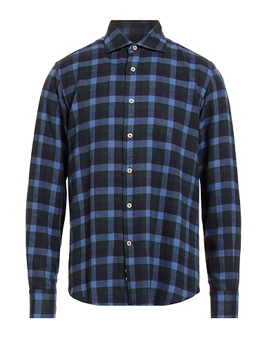 ALESSANDRO GHERARDI Checked shirt Midnight blue 100% Cotton