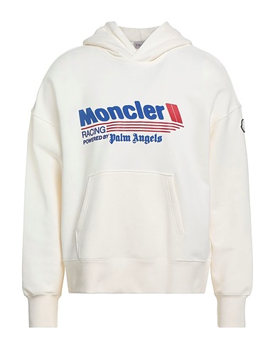 8 MONCLER PALM ANGELS Felpa Panna 100% Cotone