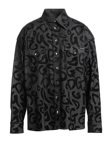 DOLCE&GABBANA Jeanshemd Schwarz 98% Baumwolle, 2% Elastan