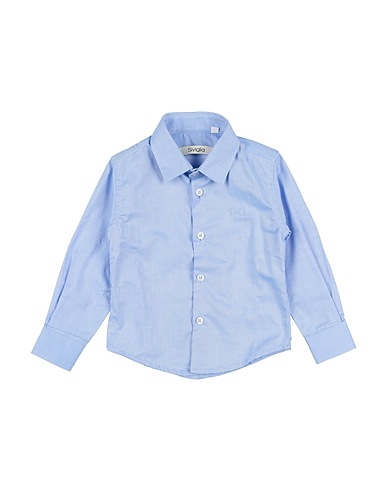 SIVIGLIA Solid colour shirt Light blue 100% Cotton