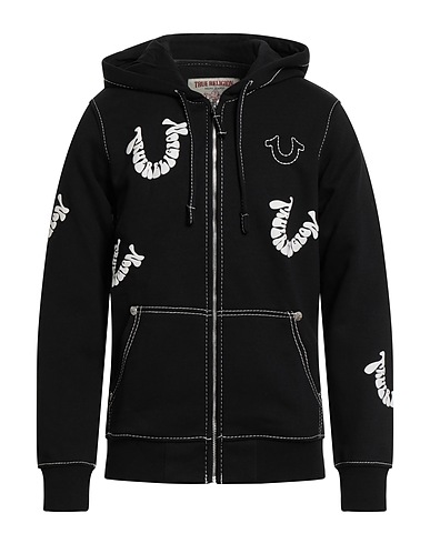 TRUE RELIGION Hooded track jacket  Black 80% Cotton, 20% Polyester