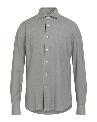 ALESSANDRO GHERARDI Solid color shirt Military green 100% Cotton